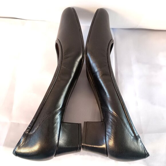 David Tate Supreme Black Nappa Leather Comfort Pump Low Heel Shoes 10W - Picture 9 of 12